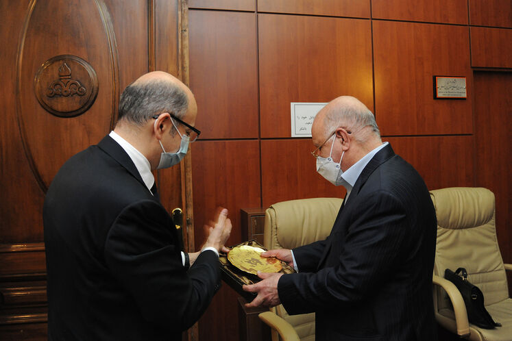 دیدار و گفت‌وگوی بیژن زنگنه، وزیر نفت با پرویز شهبازف، وزیر انرژی جمهوری آذربایجان