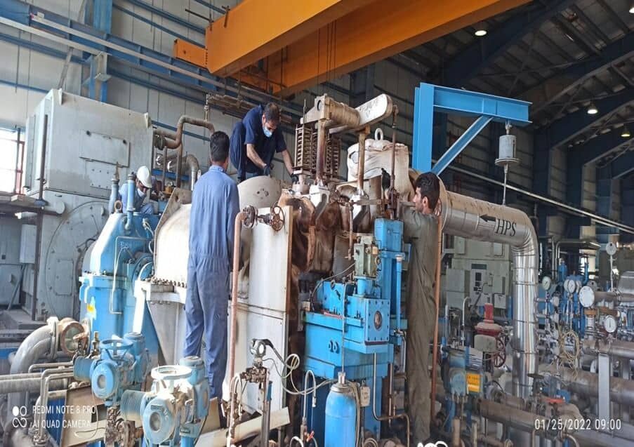 تعمیرات اساسی توربین بخار STG-1404 پالایشگاه نفت لاوان پایان یافت