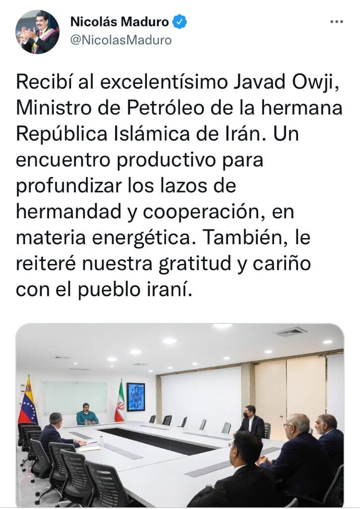 تأکید مادورو بر تعمیق پیوندهای دوستی و همکاری تهران و کاراکاس در حوزه انرژی