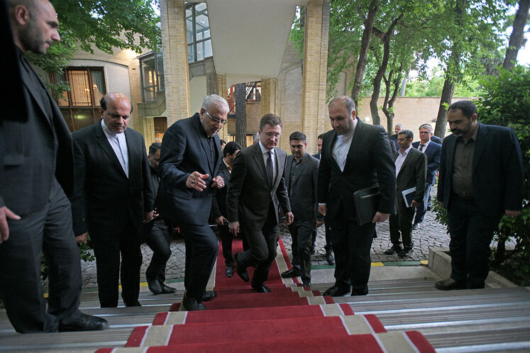 استقبال جواد اوجی، وزیر نفت از الکساندر نواک، معاون نخست‌وزیر روسیه