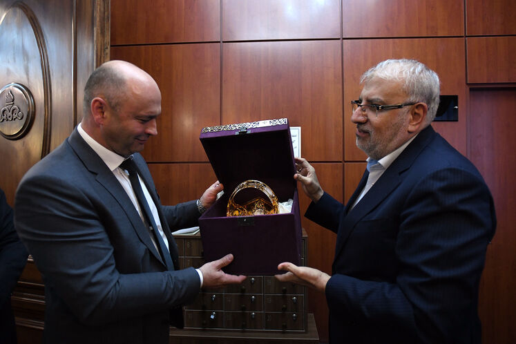 دیدار جواد اوجی، وزیر نفت با الکساندر راگوژنیک، وزیر صنایع جمهوری بلاروس
