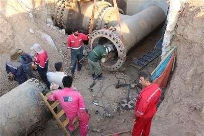 تعمیر یکی از خطوط لوله نفت سنگین صادراتی ایران