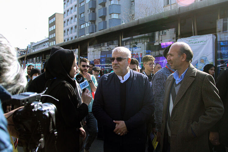 حضور جواد اوجی، وزیر نفت در مراسم راهپیمایی ۲۲ بهمن