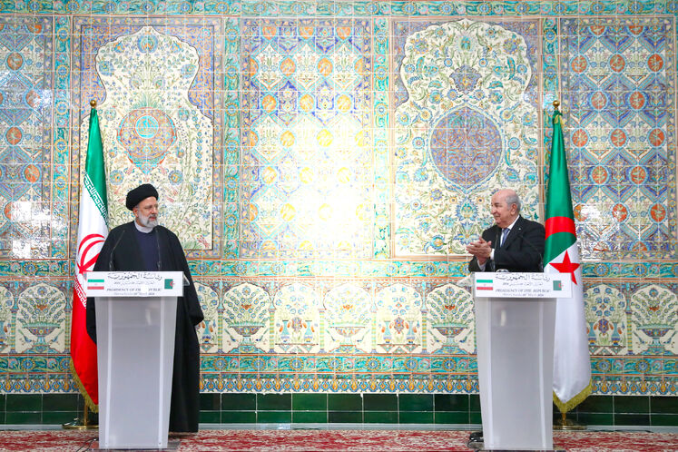 عبدالمجید تبون، رئیس‌جمهوری الجزایر و سیدابراهیم رئیسی، رئیس‌جمهوری