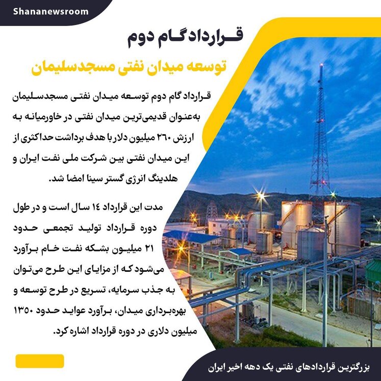عکس نوشت بزرگترین قراردادهای نفتی ایران