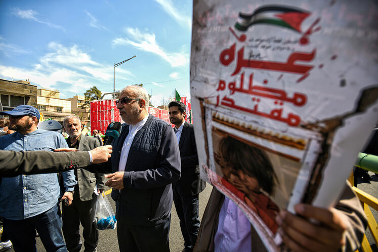 حضور جواد اوجی، وزیر نفت در راهپیمایی روز جهانی قدس