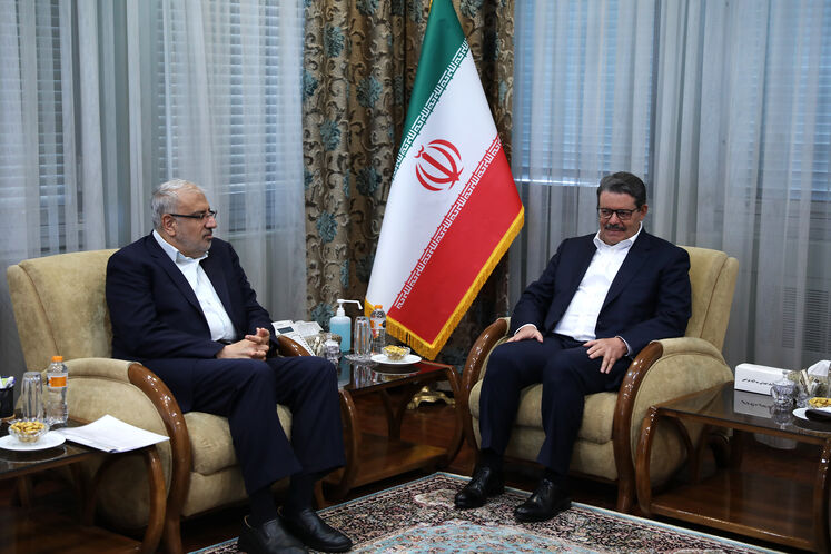 دیدار جواد اوجی، وزیر نفت، با محمد حامل، دبیرکل مجمع کشورهای صادرکننده گاز (جی‌ئی‌سی‌اف)