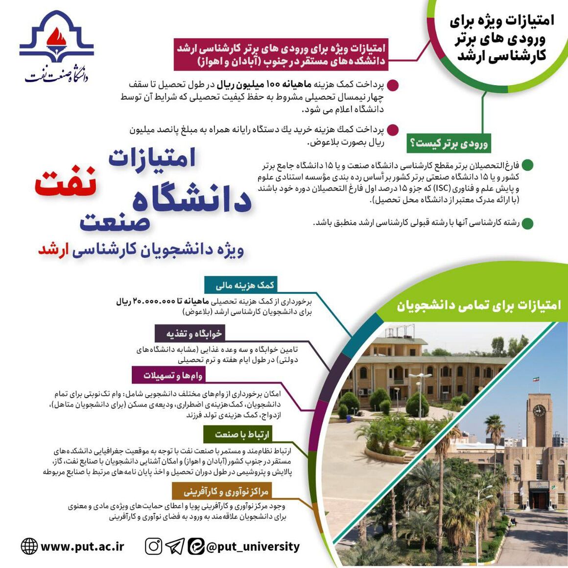 امتیازات دانشگاه صنعت نفت برای ورودیهای برتر کارشناسی ارشد سال ۱۴۰۳