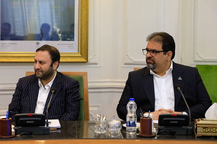 سعید توکلی، مدیرعامل شرکت ملی گاز ایران و محسن پیرهادی، معاون امور حقوقی و مجلس وزارت نفت