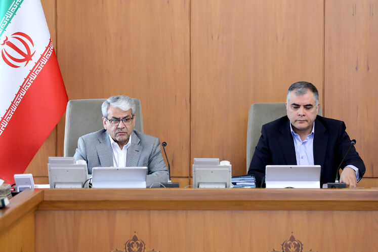 از راست: محسن پاک‌نژاد، وزیر نفت و سید کامل تقوی نژاد، دبیر هیئت دولت 