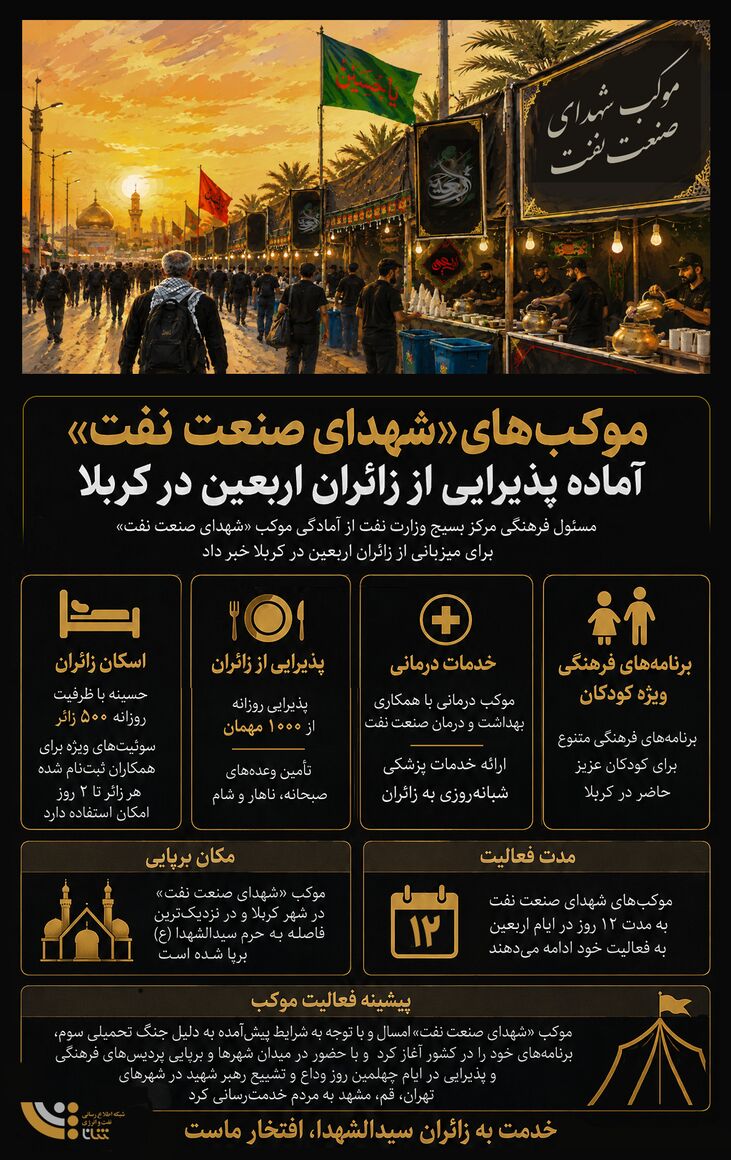 موکب‌های «شهدای صنعت نفت» آماده پذیرایی از زائران اربعین در کربلا