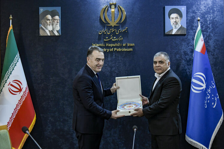 دیدار محسن پاک‌نژاد، وزیر نفت، با دلیر جمعه، وزیر انرژی و منابع آب تاجیکستان