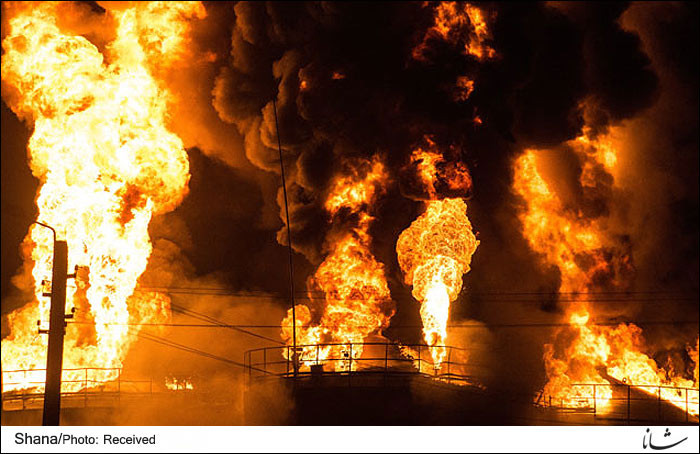 آتش سوزی در کمپ مسکونی کارکنان نفتی سعودی آرامکو عربستان