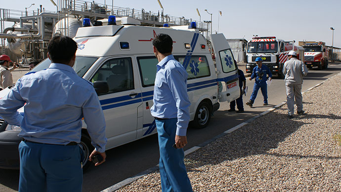 مانور پدافند غیرعامل در شرکت نفت و گاز غرب برگزار شد