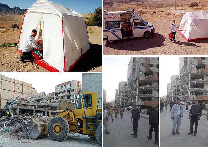 امدادرسانی منطقه غرب خطوط لوله و مخابرات به زلزله‌زدگان کرمانشاه